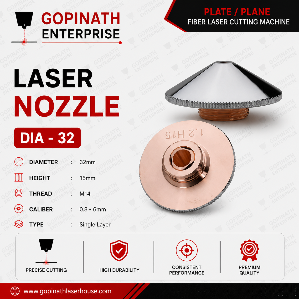 Raytool Cutting Nozzle | Dia - 32