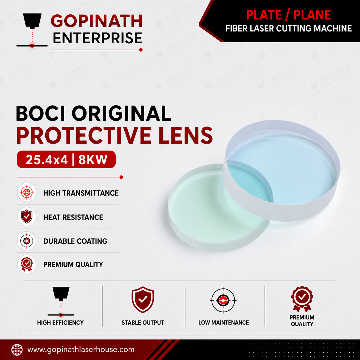BOCI Original Protective Lens 25.4x4 (8kw)